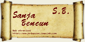 Sanja Bencun vizit kartica